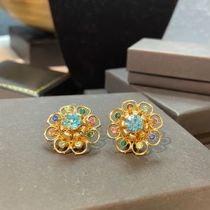 Stunning Coro Clip Earring Blue Pink Green Aqua